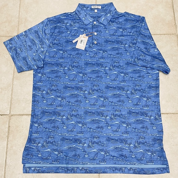 (Sold)Peter Millar Summer Comfort Short Sleeve Golf Polo Shirt Mens Size L - Picture 3 of 5